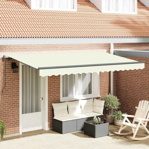 Auvent Rétractable Crème 350 x 200 cm tissu
