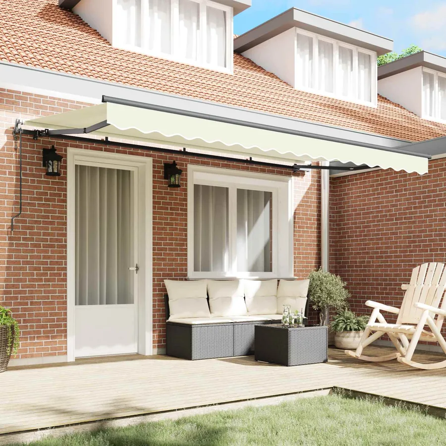 Auvent Rétractable Crème 350 x 200 cm tissu - 3