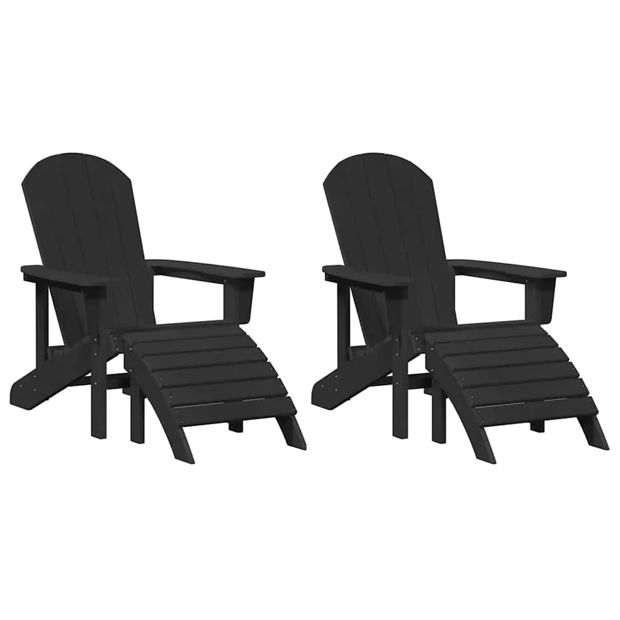 Chaise de jardin 2 pcs Noir 83 x 74 x 92 cm Polyéthylène - 2