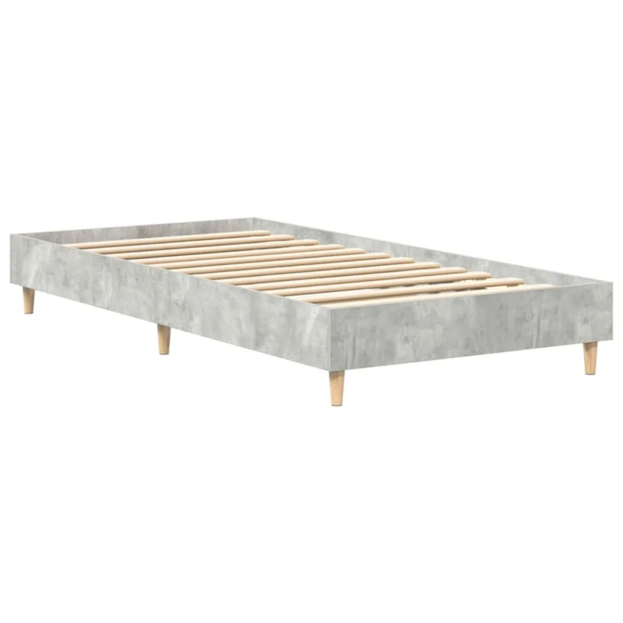 Cadre de lit Gris béton 203 x 93 x 25 cm Bois d'ingénierie - 7