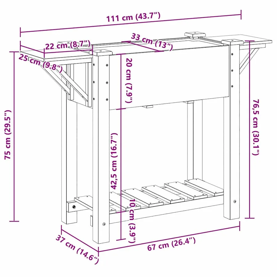 Cache-pot de jardin Beige 111 x 37 x 76,5 cm - 11