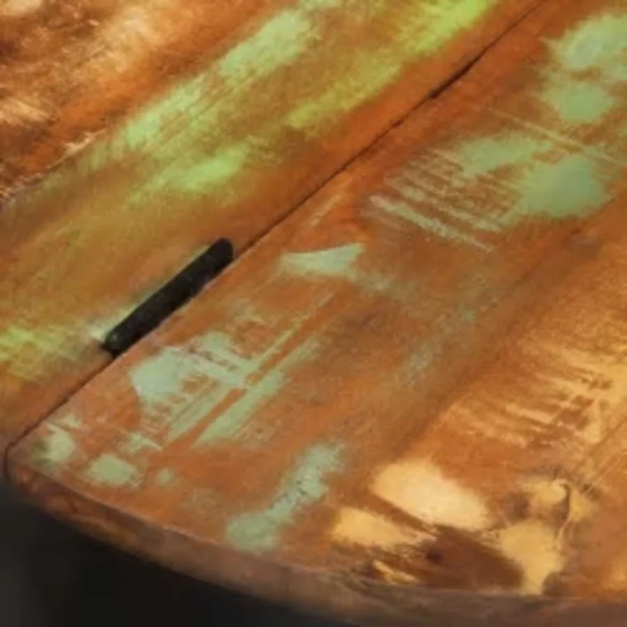 Table basse Bois de récupération massif Noir Forme de bol - 12