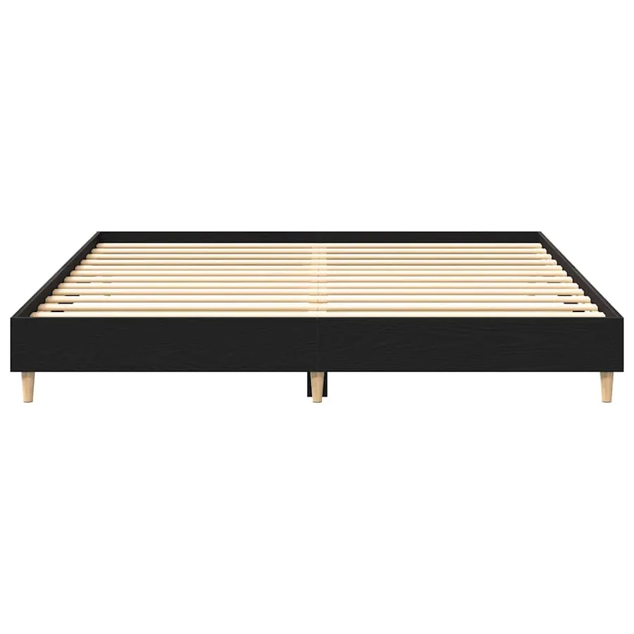 Cadre de lit Chêne noir 203 x 183 x 25 cm Bois d'ingénierie - 5