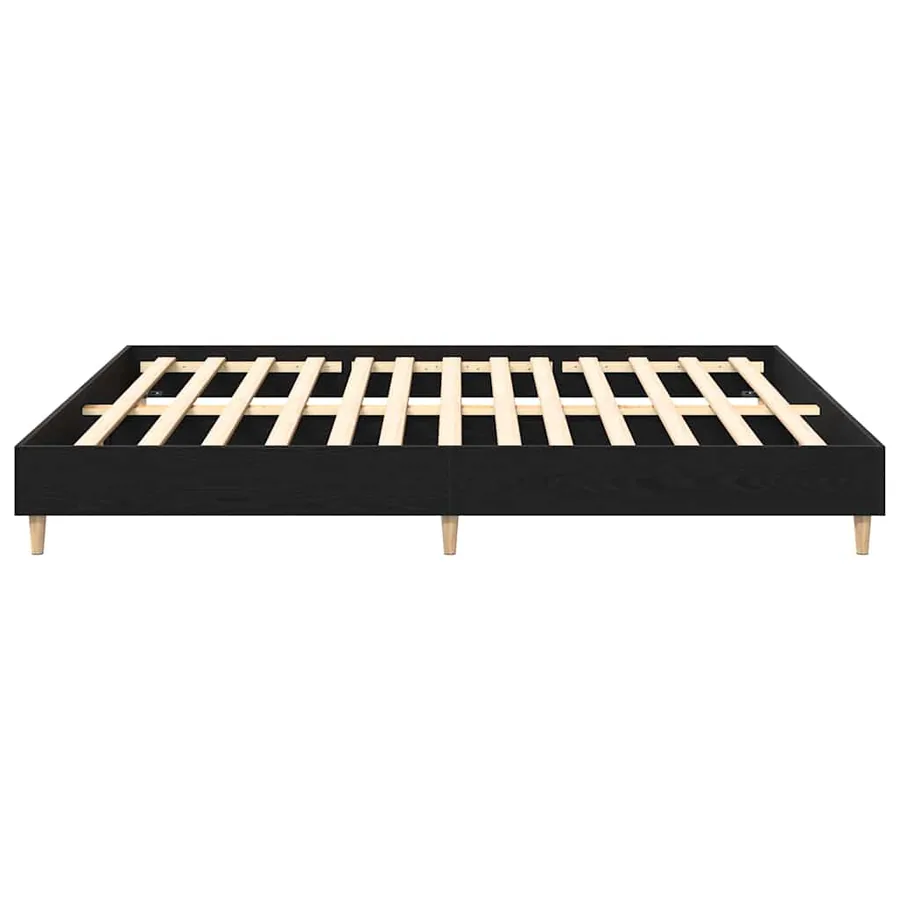 Cadre de lit Chêne noir 203 x 183 x 25 cm Bois d'ingénierie - 6