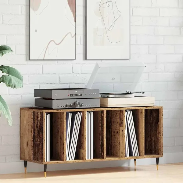 Meuble à vinyles Bois ancien 100 x 38 x 48 cm Bois d'ingénierie