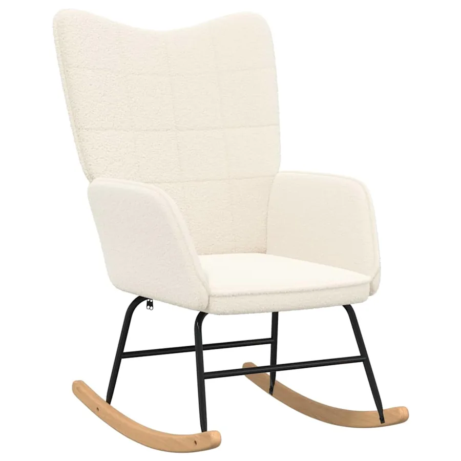 Chaise à bascule Crème Tissu Sherpa - 2