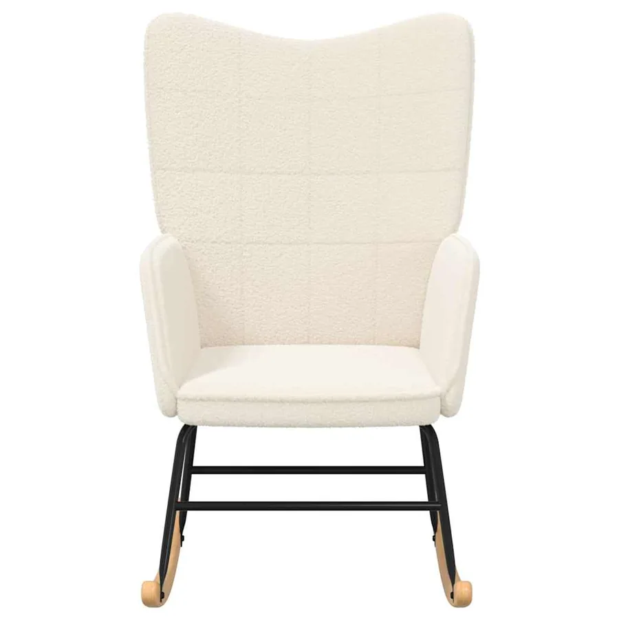 Chaise à bascule Crème Tissu Sherpa - 4