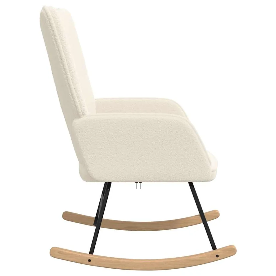 Chaise à bascule Crème Tissu Sherpa - 5