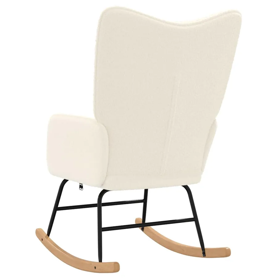 Chaise à bascule Crème Tissu Sherpa - 6