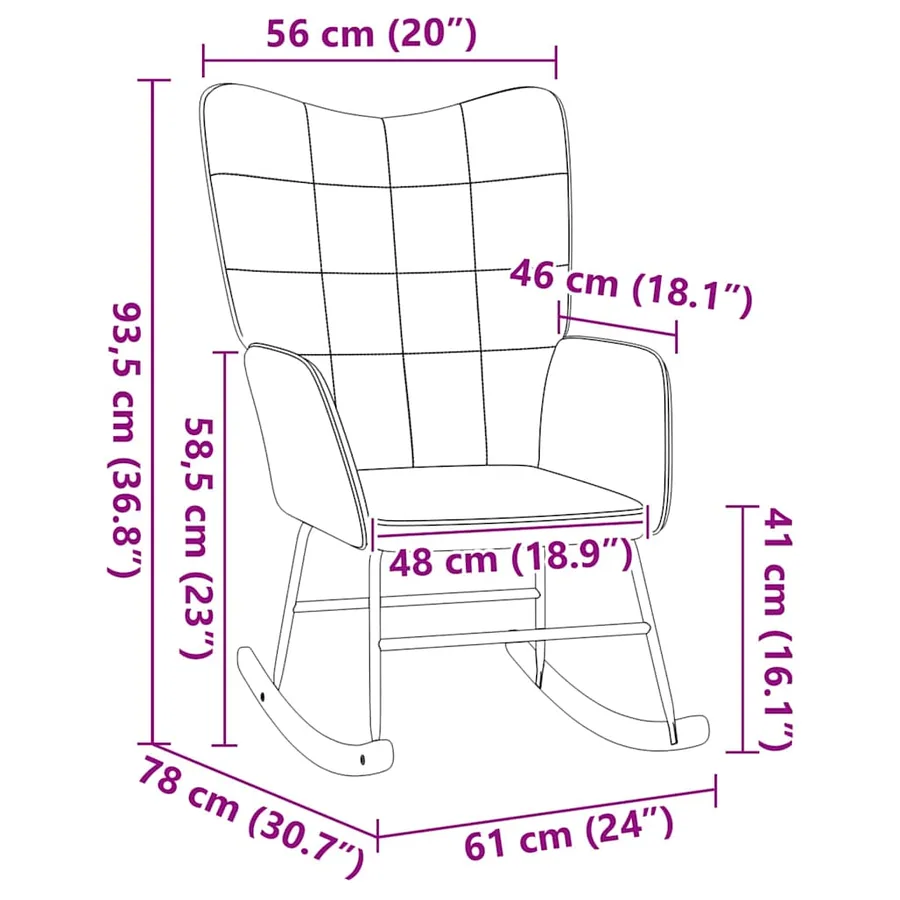Chaise à bascule Crème Tissu Sherpa - 9