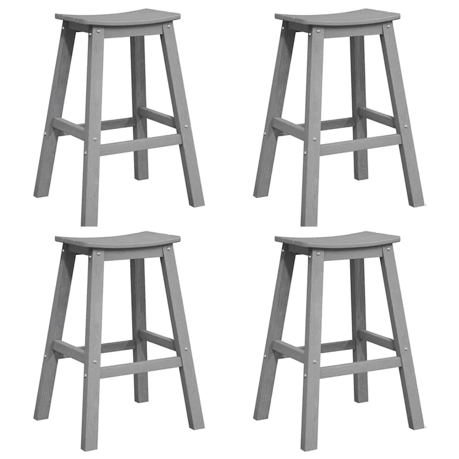 Ensemble de bar de jardin 4 pcs Gris clair HDPE - 2