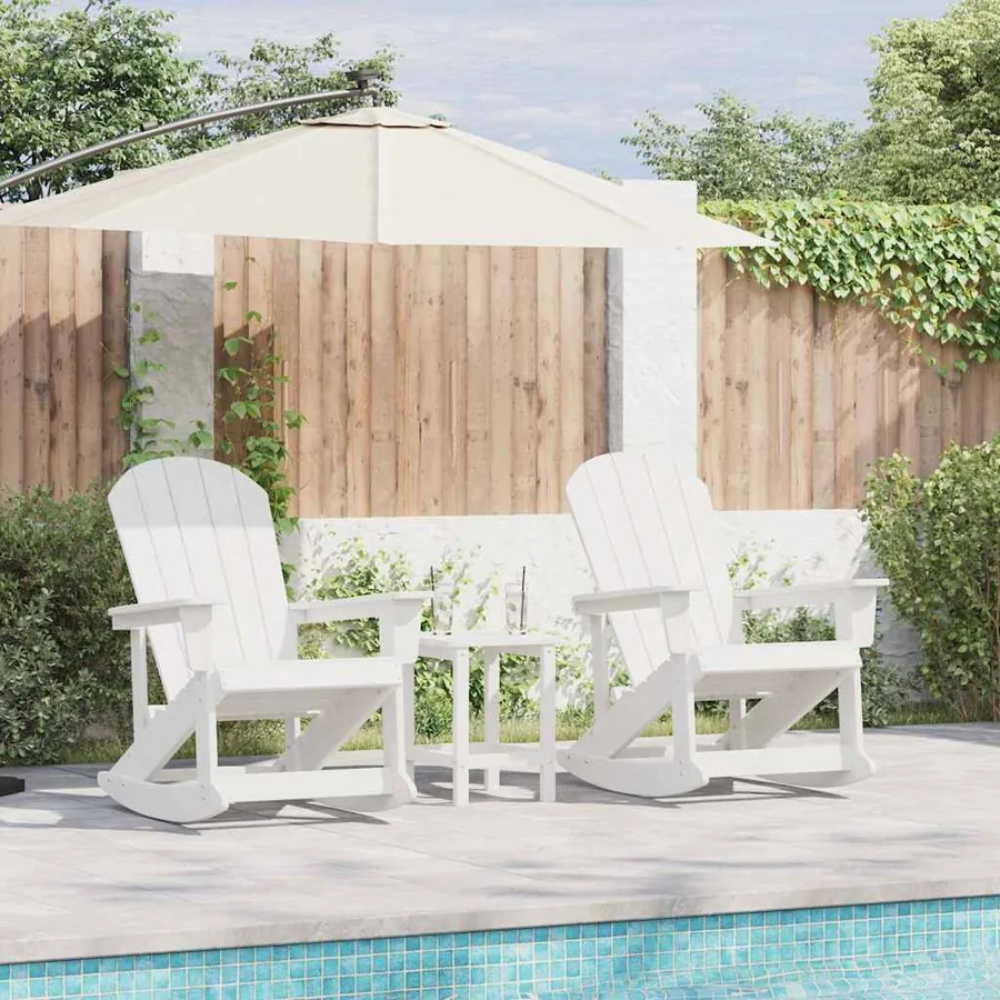 Ensemble de salon de jardin 3 pcs Blanc HDPE