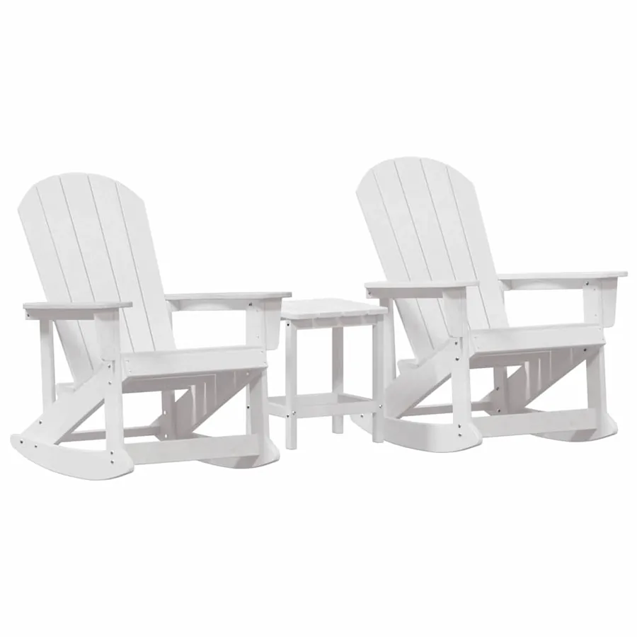 Ensemble de salon de jardin 3 pcs Blanc HDPE - 2