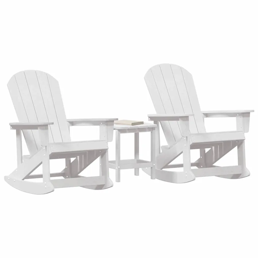 Ensemble de salon de jardin 3 pcs Blanc HDPE - 3