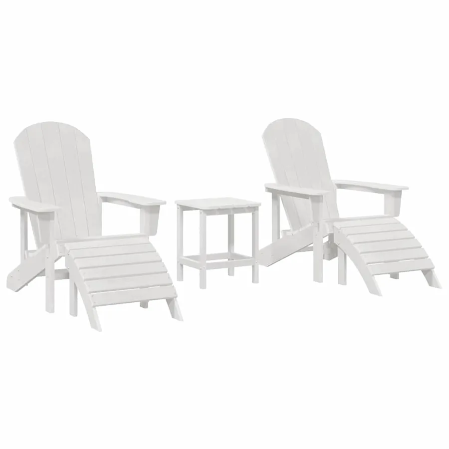 Chaise de jardin 3 pcs Blanc Polyéthylène - 2