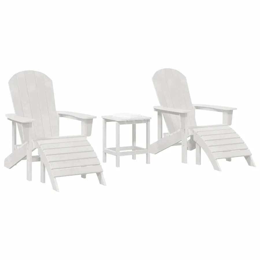 Chaise de jardin 3 pcs Blanc Polyéthylène - 3