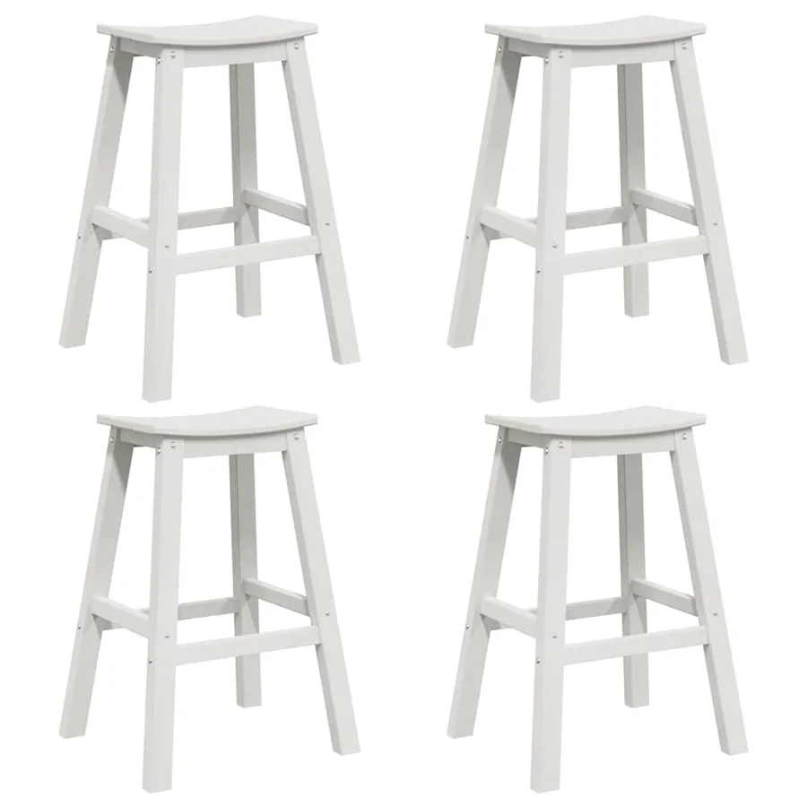 Ensemble de bar de jardin 4 pcs Blanc HDPE - 2