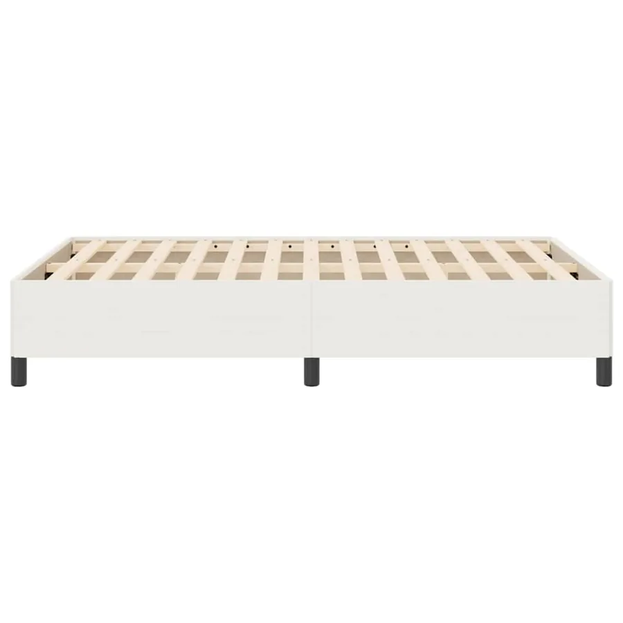 Lit à ressorts Crème 140 x 190 cm Tissu en velours côtelé - 6