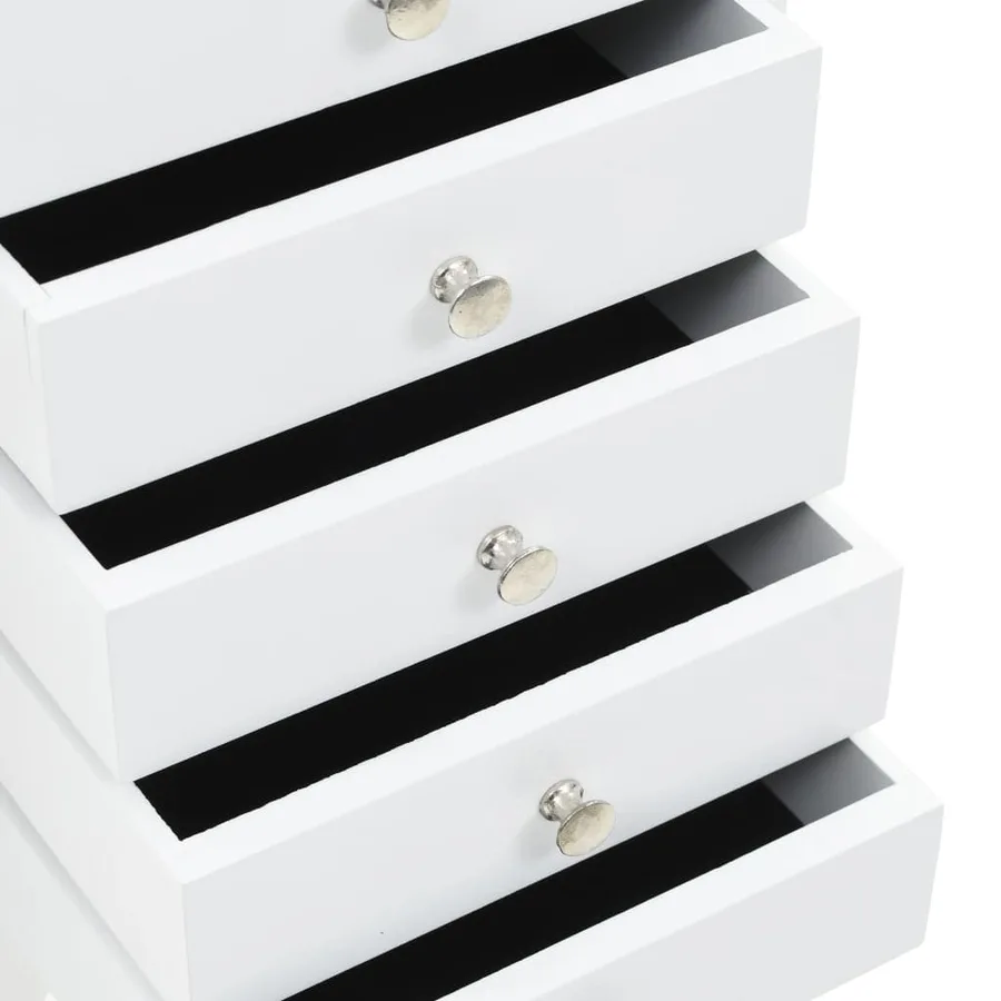 Armoire à bijoux sur pieds Blanc - 6