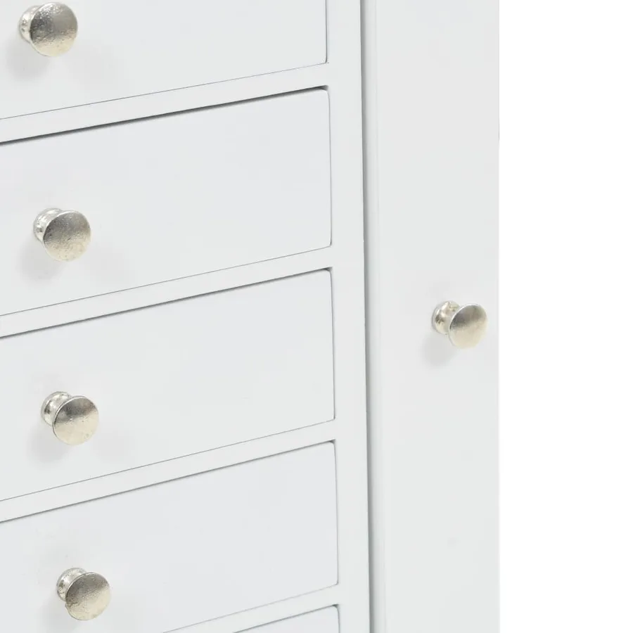 Armoire à bijoux sur pieds Blanc - 8
