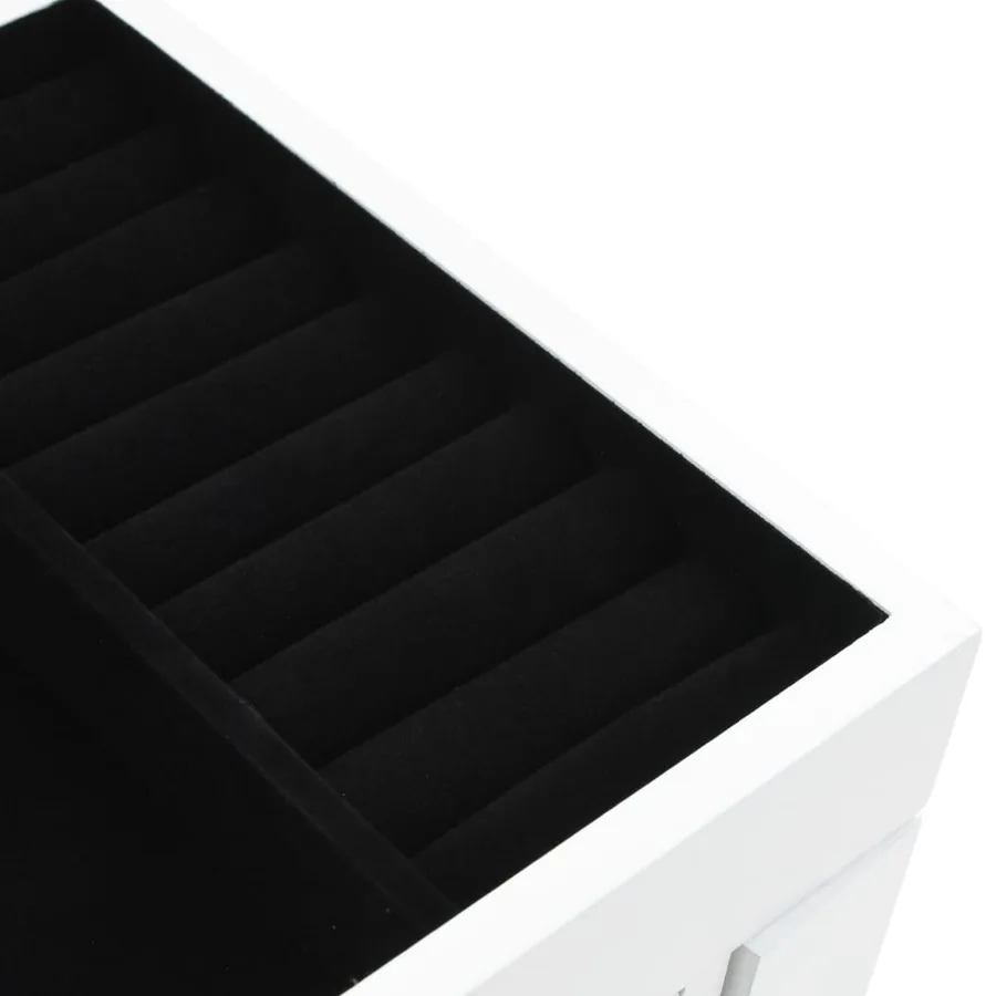 Armoire à bijoux sur pieds Blanc - 9