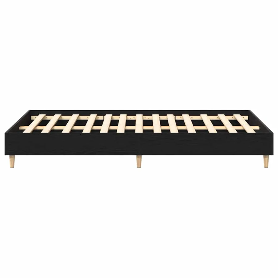 Cadre de lit Chêne noir 203 x 123 x 25 cm Bois d'ingénierie - 6