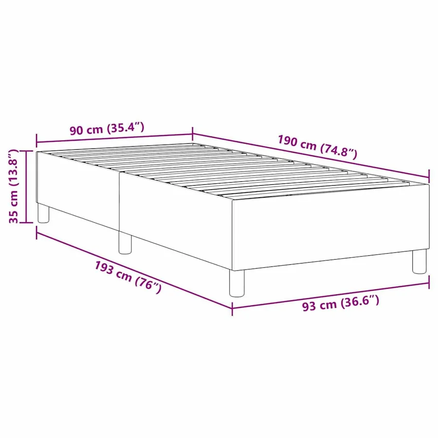 Cadre de lit plateforme Bleu 90 x 190 cm - 8