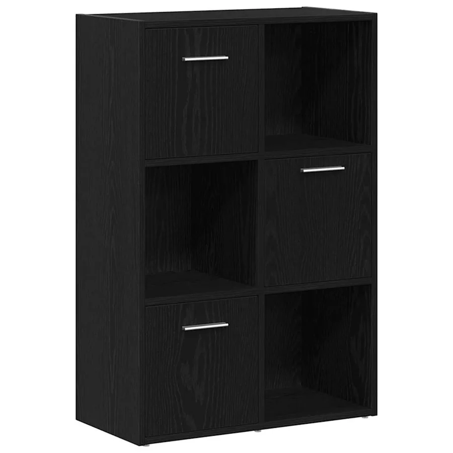 Bibliothèque/Séparateur de pièce en chêne noir 60,5 x 30 x 90 cm bois d'ingénierie - 2