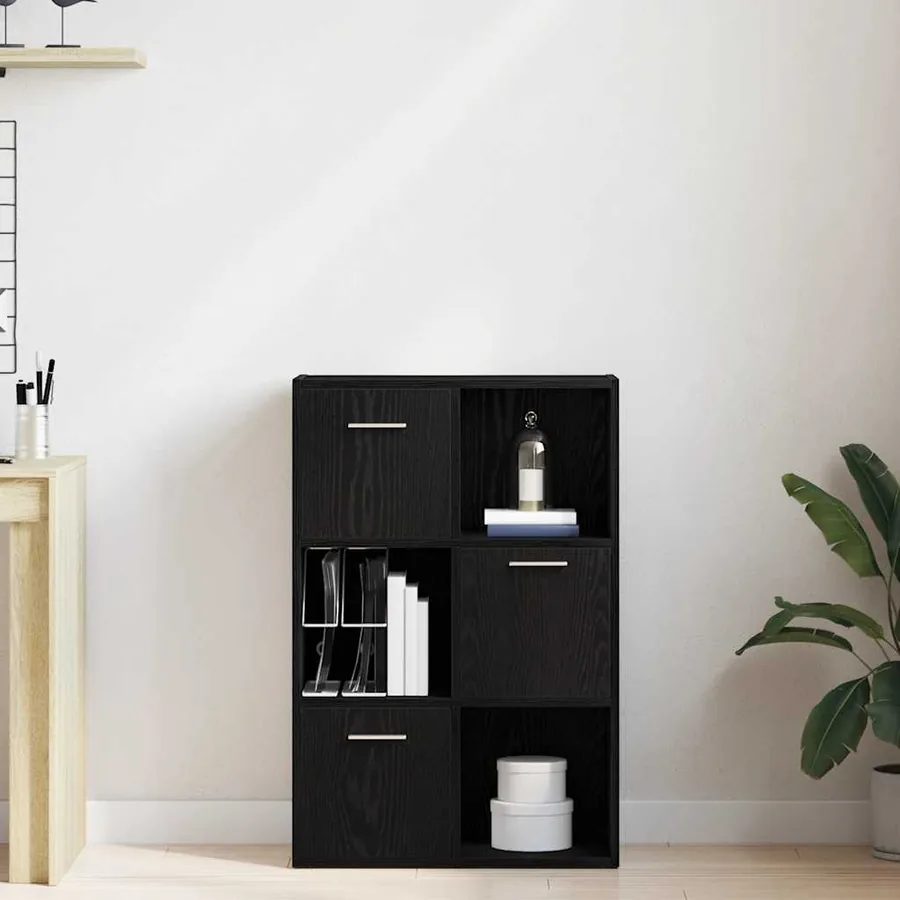 Bibliothèque/Séparateur de pièce en chêne noir 60,5 x 30 x 90 cm bois d'ingénierie - 3