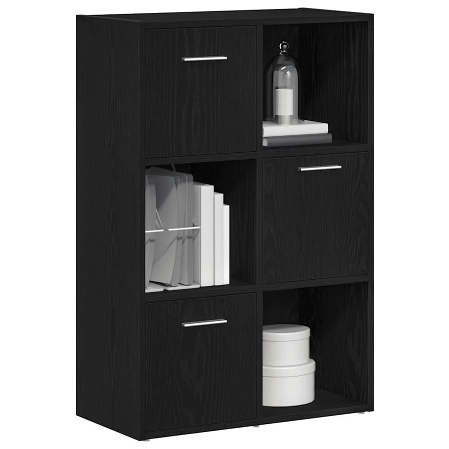 Bibliothèque/Séparateur de pièce en chêne noir 60,5 x 30 x 90 cm bois d'ingénierie - 4