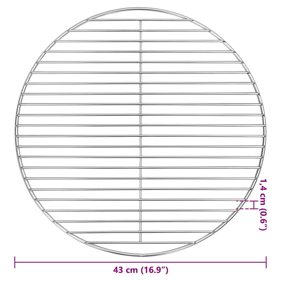 Grille de barbecue Argenté 43 x 43 cm Acier inoxydable - 6