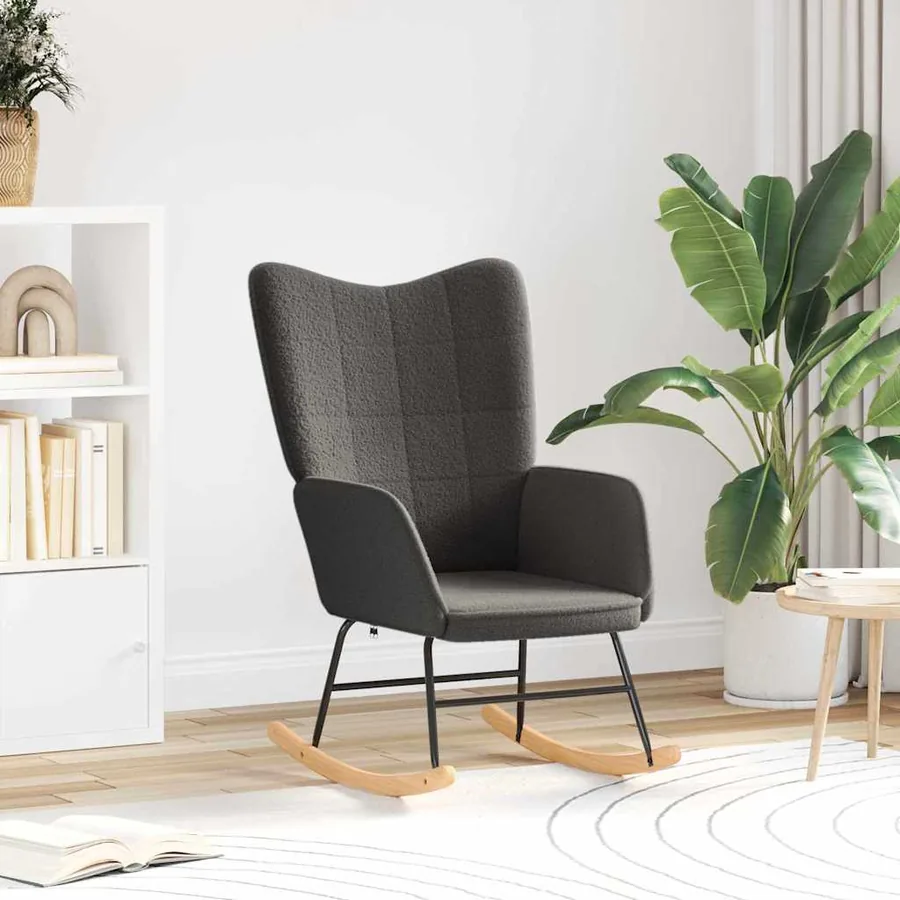 Chaise à bascule Gris foncé Tissu Sherpa