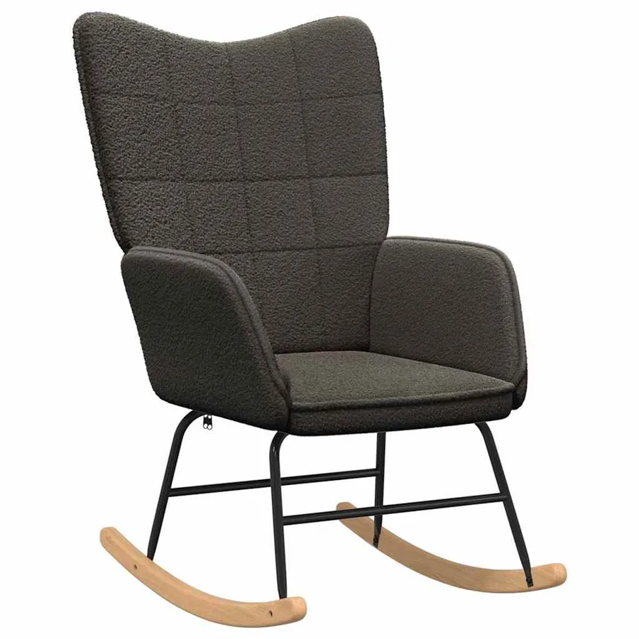 Chaise à bascule Gris foncé Tissu Sherpa - 2