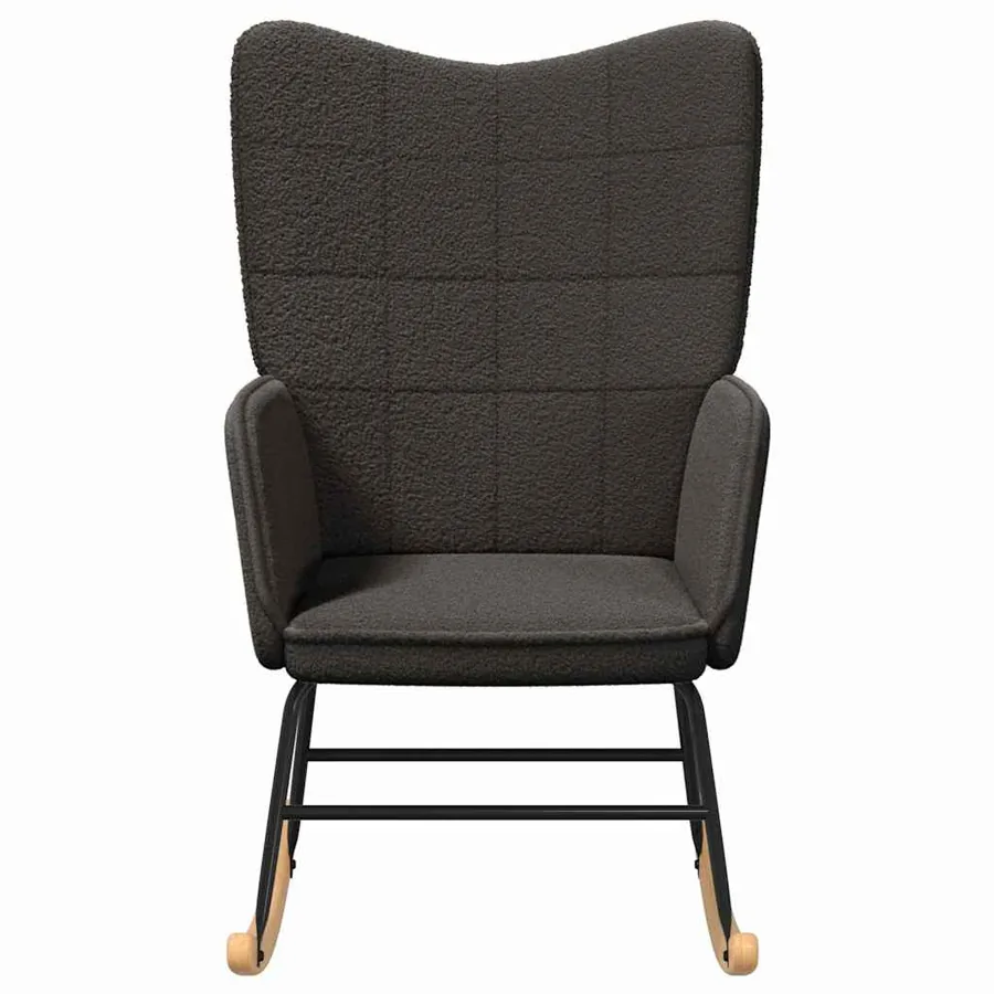 Chaise à bascule Gris foncé Tissu Sherpa - 4