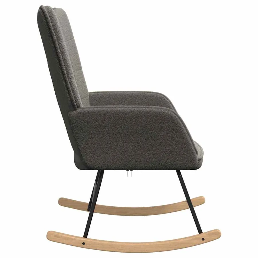Chaise à bascule Gris foncé Tissu Sherpa - 5