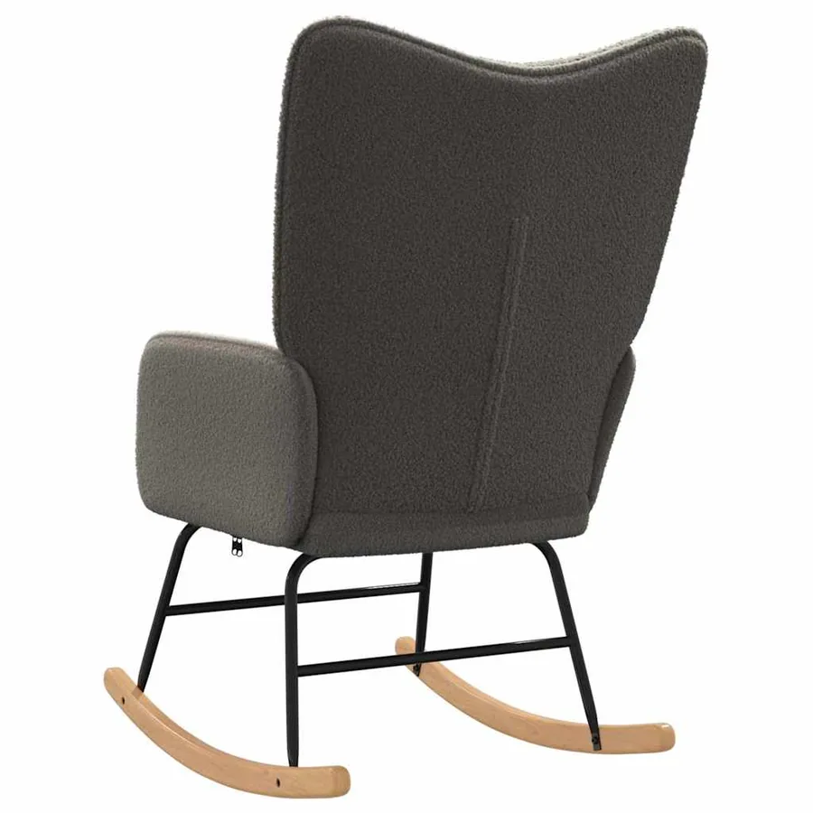 Chaise à bascule Gris foncé Tissu Sherpa - 6
