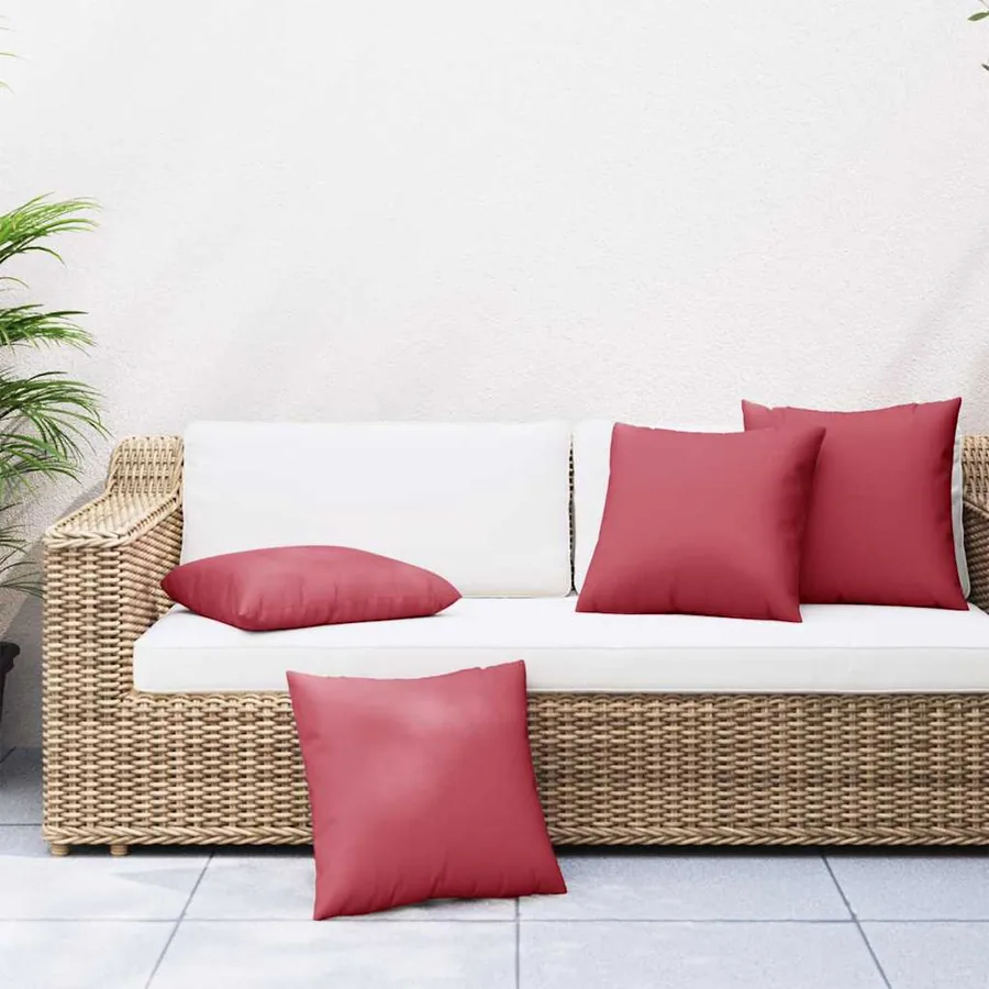 Coussins de canapé 4 pcs rouge bordeaux 50 x 50 cm en tissu