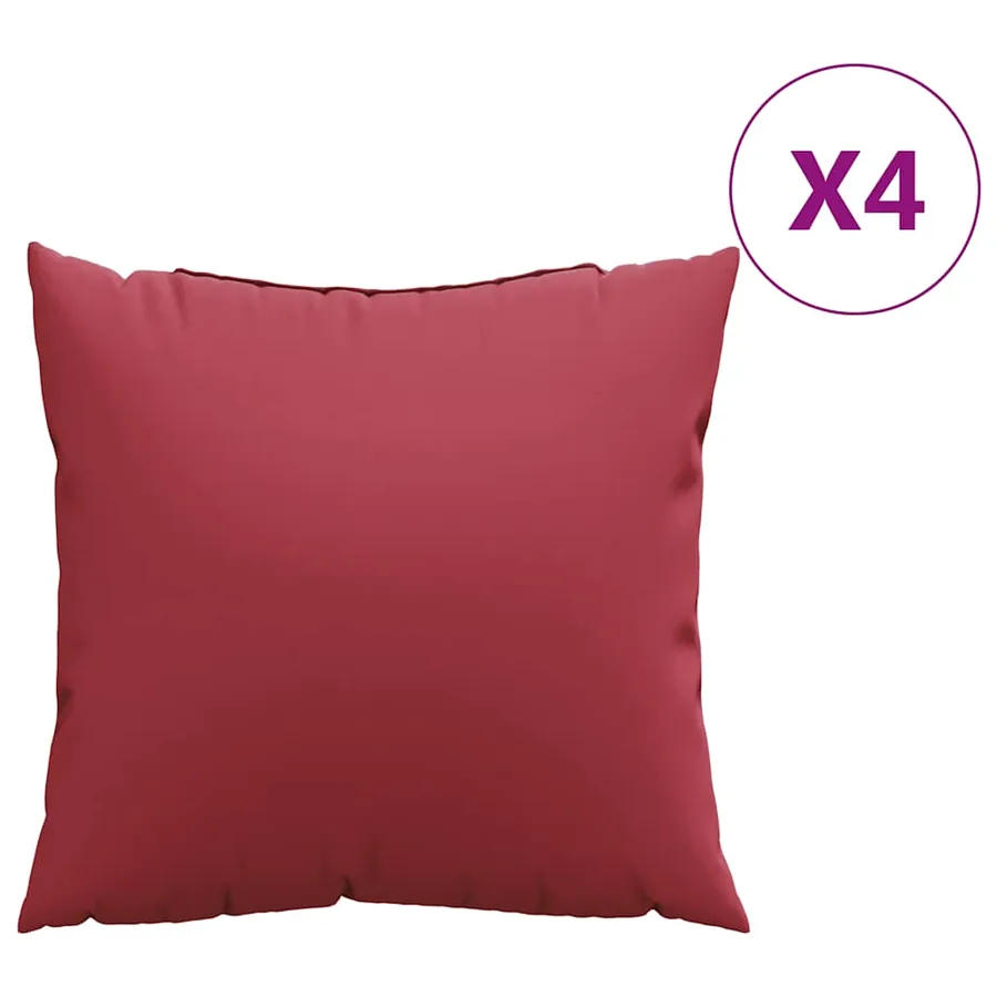 Coussins de canapé 4 pcs rouge bordeaux 50 x 50 cm en tissu - 2