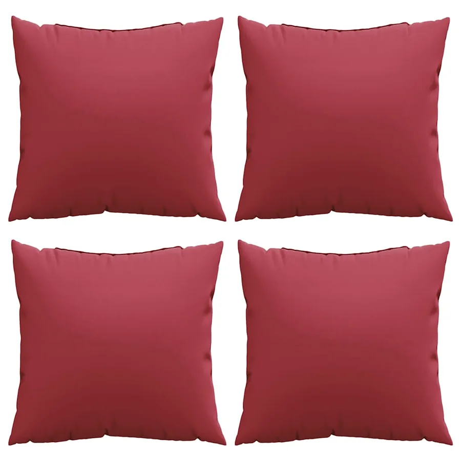 Coussins de canapé 4 pcs rouge bordeaux 50 x 50 cm en tissu - 4