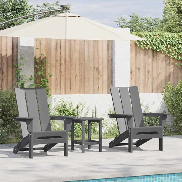 Chaise de jardin 3 pcs Gris clair 80.5 x 74.5 x 92 cm