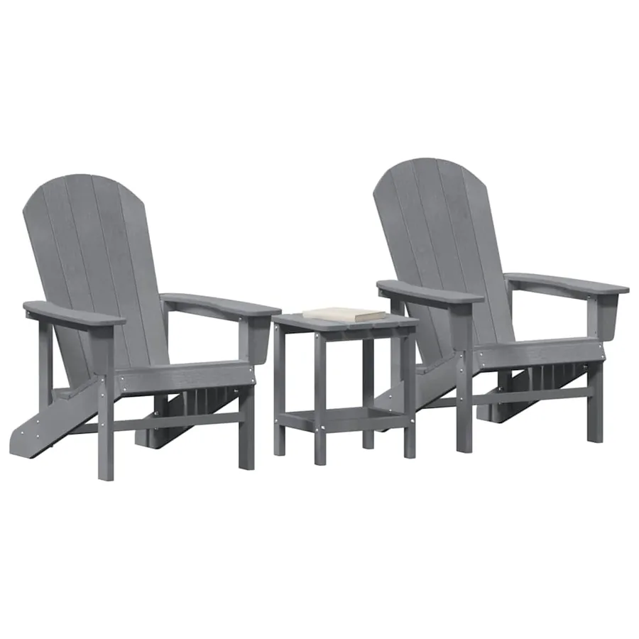 Chaise de jardin 3 pcs Gris clair Polyéthylène - 3