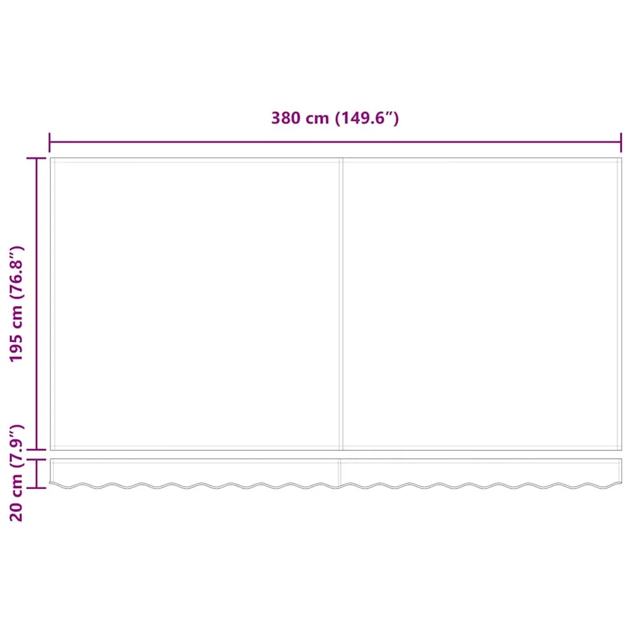 Toile de rechange pour auvent Marron 4 x 2 m Polyester - 9