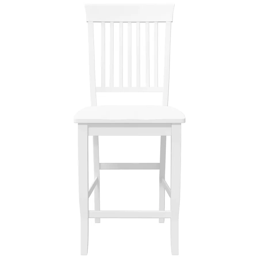 Tabourets de bar (lot de 2) en bois massif blanc et caoutchouc - 5