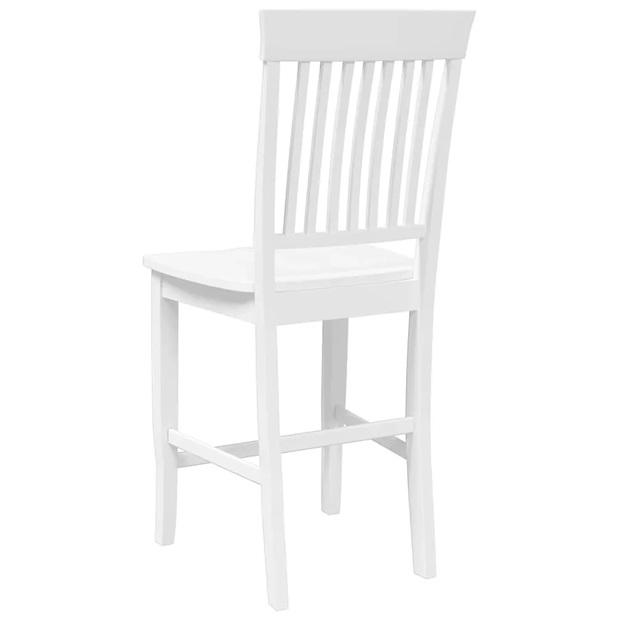 Tabourets de bar (lot de 2) en bois massif blanc et caoutchouc - 7