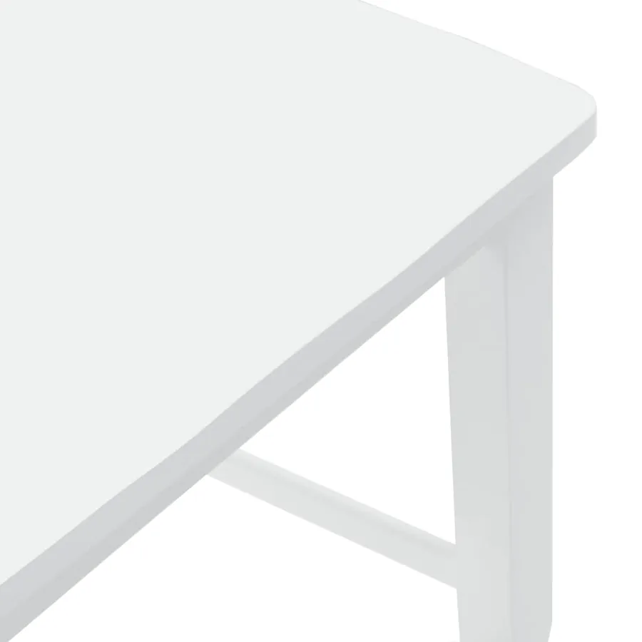 Tabourets de bar (lot de 2) en bois massif blanc et caoutchouc - 8