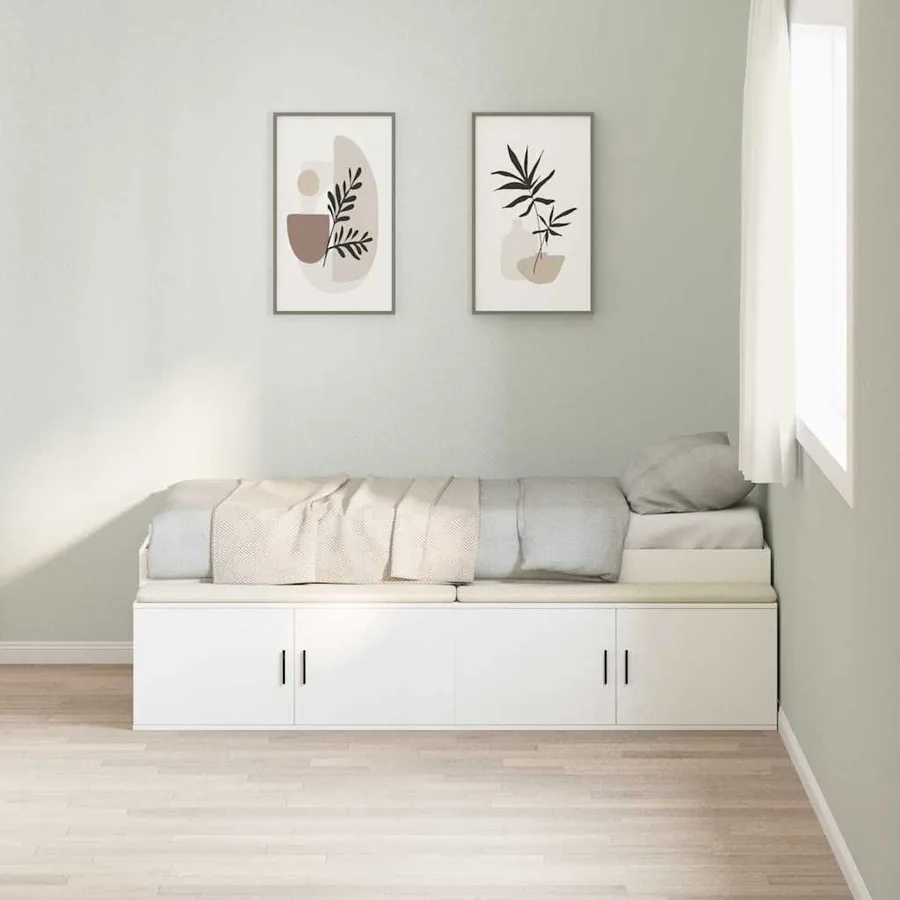 Cadre de lit avec tiroir Blanc 80 x 200 cm Bois d'ingénierie - 3
