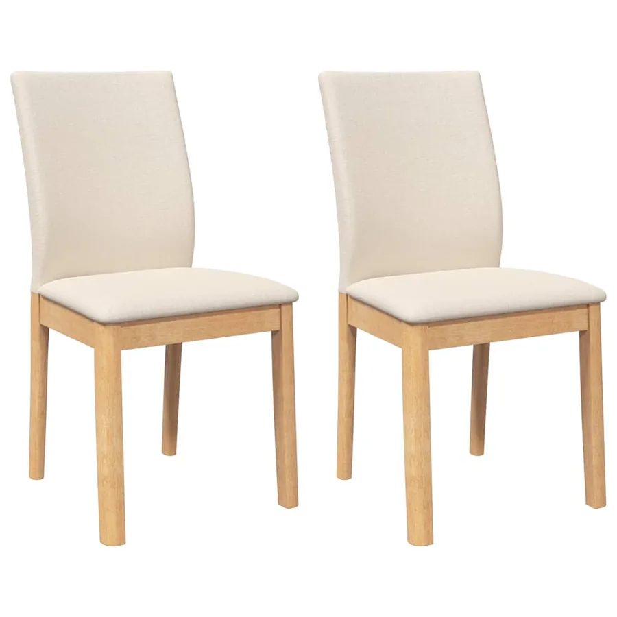Chaises à manger coussins 2 pcs bois massif caoutchouc - 2