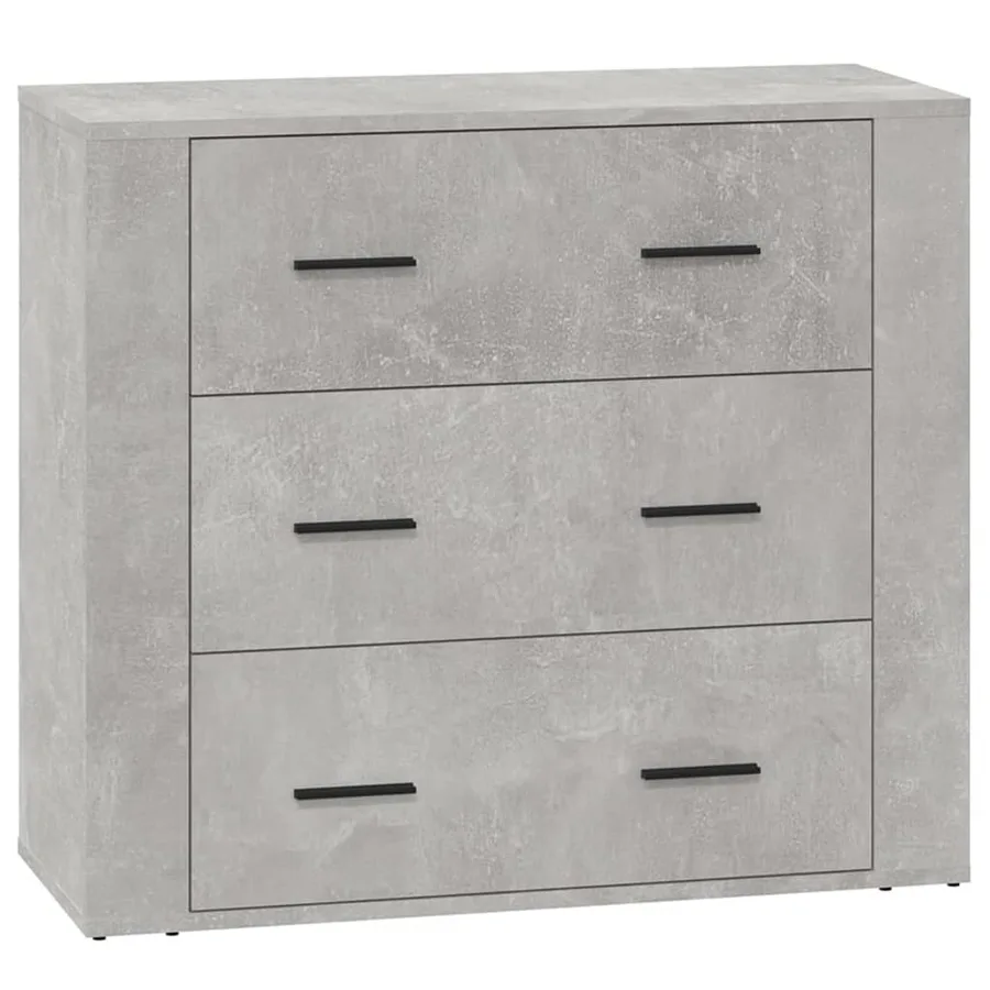Buffet Gris béton 80x33x70 cm Bois d'ingénierie - 2
