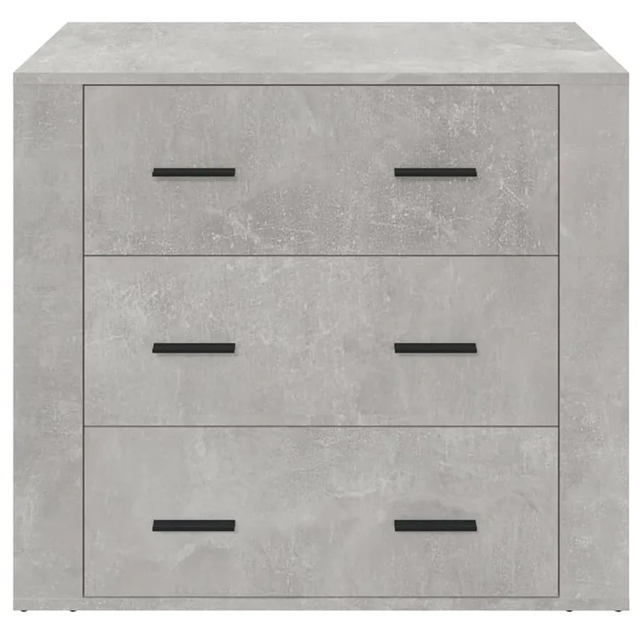 Buffet Gris béton 80x33x70 cm Bois d'ingénierie - 3