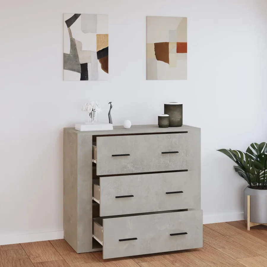 Buffet Gris béton 80x33x70 cm Bois d'ingénierie - 7